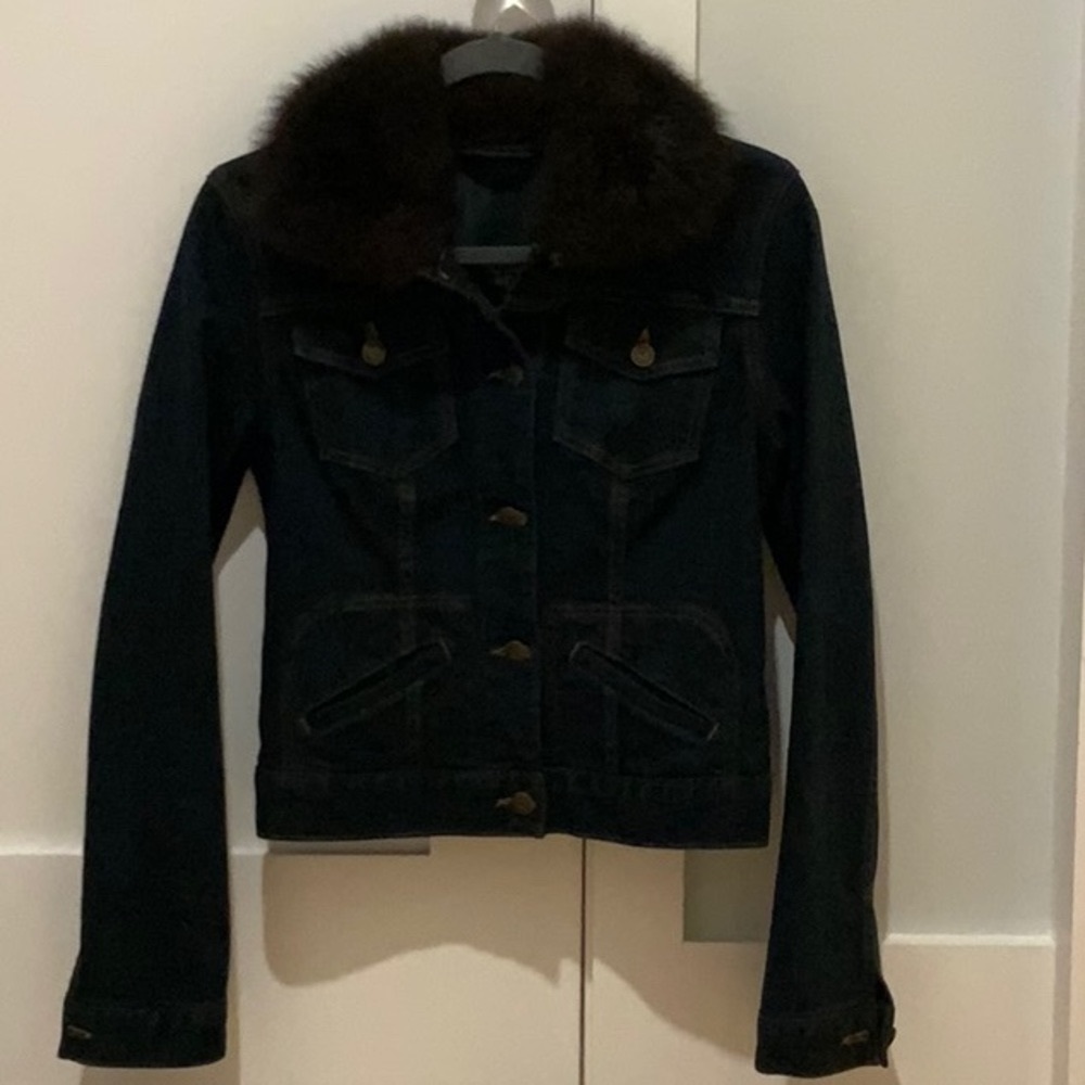 NWOT Ralph Lauren jean jacket with faux fur collar